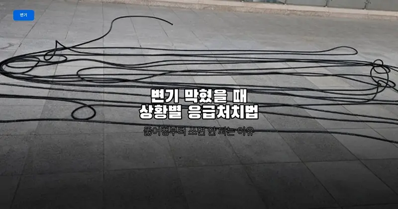 변기 막혔을 때 당황하지 마세요 — 상황별 응급처치법과 부를 타이밍